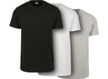 Urban Classics TB2684B | Maglietta Da Uomo Basic Tee 3-Pack - Colore: Nero/Bianco/Grigio - Taglia: 4XL