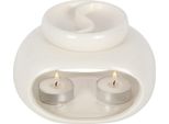 Something Different - Bruciatore A Olio, Ceramica, Letto Doppio SD4210 (10 Cm X 10,5 Cm X 14 Cm) (Bianco Naturale)