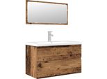 Vidaxl Set Di Mobili Da Bagno A 3 Pezzi In Materiale Di Recupero A Base Di Legno