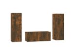 Syfax™ Set Mobili Porta Tv 3 Pz Rovere Fumo In Legno Multistrato
