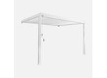Pergola Bioclimatica 3X4M In Alluminio Addossata, Lame Orientabili , Bianco