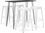 The Living Store Set Da Bar 5 Pezzi Bianco E Nero