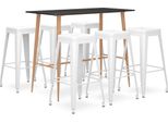 The Living Store Set Da Bar 7 Pezzi Bianco E Nero