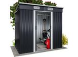 Gardebruk® Capanno Da Giardino In Metallo 2M² Con Fondamenta 200X125X180Cm Porta Scorrevole Casetta Per Attrezzi Verde Capanna Da Esterno 4M³