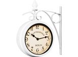 Monzana Orologio Da Parete Stile Industriale Bifacciale Accessorio Design Retrò Stazione Ferroviaria