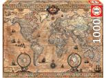 Puzzle - Educa - World Map - 1000 Pieces - Adult - Travel And Maps