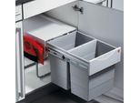 Pattumiera Da Cucina Hailo, Installazione Da Armadio Da 40 Cm, Pattumiera A 2 Scomparti