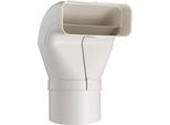 Condotto Piatto Da 222X89Mm A Ø 150Mm, Deviatore Con Connettore, Ventilazione