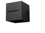 Lampada Da Parete Lobo Nero 1Xg9 8W Alluminio 10X12X10Cm Sollux Lighting