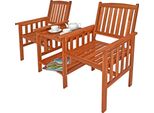 Casaria® Panchina Da Giardino In Legno Acacia Resistente Alle Intemperie Con Tavolo Portaoggetti A 2 Posti 320Kg 164X63Cm Panca Da Esterno Terrazza