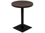 Vidaxl Tavolo Da Bistrot Rotondo In Mdf E Acciaio 60×75 Cm Frassino Scuro