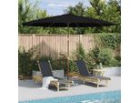Vidaxl Ombrellone Con Asta In Legno 350 Cm Nero
