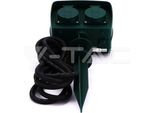 Prese Da Giardino V-TAC 2 Prese Con Pin Timer IP44 Schuko VT-1112-3