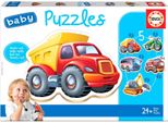 Educa 14866, Veicoli, Set Di Puzzle Per Bambini Con 5 Puzzle Per Bambini Dai 24 Mesi In Su