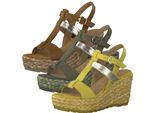Marco Tozzi Sandali Donna Con Zeppa In Pelle 2-28399-26, Misura:40 Eu, Colore:Giallo