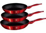 Berlinger Haus Set Di 3 Padelle In Granito Red Metallic Line 28133