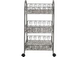 Scaffale Clayre & Eef 37X26X80 Cm Ferro Grigio