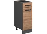 Vicco Mobiletto Base Per Cucina R-Line, 30 Cm Senza Piano Di Lavoro, Quercia Dorata/Antracite