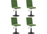 Vidaxl Sedie Da Pranzo 4 Pz. Girevoli Velluto Verde Scuro