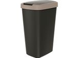 Portarifiuti 45L Con Coperchio Keden Compacta Q Nero Con Bordo Marrone Chiaro