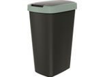 Portarifiuti 45L Con Coperchio Keden Compacta Q Nero Con Bordo Verde Chiaro