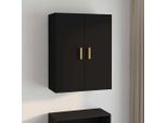 The Living Store Armadio A Muro Nero 69,5X34X90 Cm