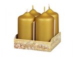 Nohel Garden Candela Dell'avvento Metallica A Rullo Opaca D5X9Cm 4Pz