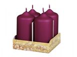 Nohel Garden Candela Dell'avvento Metallica A Rullo Opaca D5X9Cm 4Pz