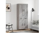 Best MöBel Vetrinetta Credenza Grigio Sonoma 69,5X34X180 Cm Materiale A Base Di Legno - Cassettiere CL3369397 2Parti