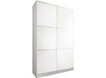 Dmora Guardaroba 2 Ante Adrenalin 50X200H Cm Bianco, Appendiabiti 2 Ante