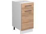 Vicco Mobiletto Base Per Cucina Fame-Line, 40 Cm Senza Piano Di Lavoro, Quercia Dorata/Bianco