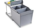 Emuca 8038221 Cestino Per La Raccolta Differenziata 2X7,5L Argento Argento Taglia Unica