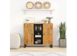 The Living Store Credenza A 2 Ante 90X33X75 Cm In Legno Massiccio Di Mango