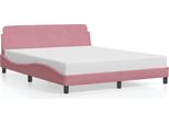 Vidaxl Struttura Letto Con Testiera "Dover"" Rosa 160X200 Cm In Velluto"