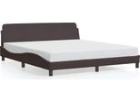 Vidaxl Struttura Letto "Dover"" In Tessuto Marrone Scuro 160X200 Cm"
