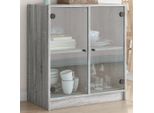 Design Nuova Vetrina Laterale Con Ante In Vetro Grigio Sonoma 68X37X75,5 Cm - Cassettiere MöBel2025 CHY5110442 1Pacco