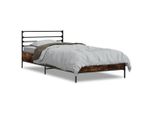 Vidaxl Struttura Letto In Rovere Affumicato 90X190 Cm Materiale A Base Di Legno E Metallo