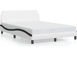Vidaxl Struttura Letto "Dover"" Bianca E Nera 140X200 Cm In Pelle Finta"