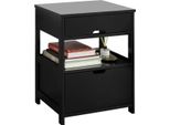 Sobuy Tavolino Comodino Con 2 Cassetti E 2 Ripiani, Whd Circa 45 X 55 X 38 Cm - Nero