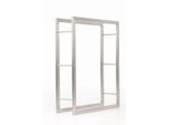 In And Outdoormatch Emily Porta Legna In Acciaio - Cromo - Per Interni Ed Esterni - 25 X 80 X 100 Cm - Contenitore Per Legna In Acciaio