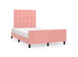 Vidaxl Struttura Letto Senza Materasso Rosa 120X190 Cm Velluto