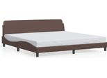 Vidaxl Struttura Letto "Dover"" Marrone 200X200 Cm In Pelle Finta"