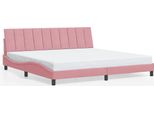 Vidaxl Struttura Letto Senza Materasso "Hanko"" Rosa 200X200 Cm In Velluto"