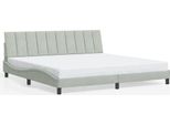 Struttura Letto Senza Materasso Velluto Grigio Chiaro 200X200 Cm