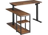 Scrivania Elettrica Ergo Office Regolabile In Altezza, Altezza Massima 121 Cm, Peso Massimo 70 Kg, Con Piano D'appoggio, Marrone Rustico, ER-450