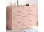 Best MöBel Armadio Credenza Rosa 99X39X73 Cm Acciaio - Cassettiere CL6133854 1Pacco