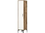 Dmora Armadio Multiuso 1 Anta Giusta 201.4X47.5H Cm Bianco, Un'anta 5 Vani