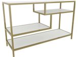 Dmora Mobile Porta Tv Ivette 39X120X75H Cm Oro, 3 Vani 3 Ripiani