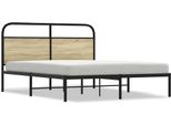 Vidaxl Struttura Letto Senza Materasso 150X200 Cm Materiale A Base Di Legno Rovere Sonoma