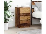 Maison Exclusive - Comodini Con 3 Cassetti 2 Pezzi Effetto Legno Antico 39X35X65 Cm